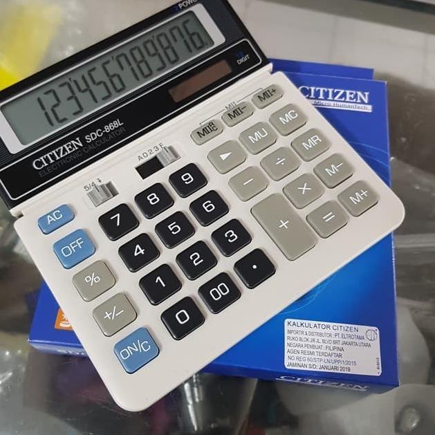 

Kalkulator 12 Digit / Calculator / Alat Hitung Citizen SDC 868L