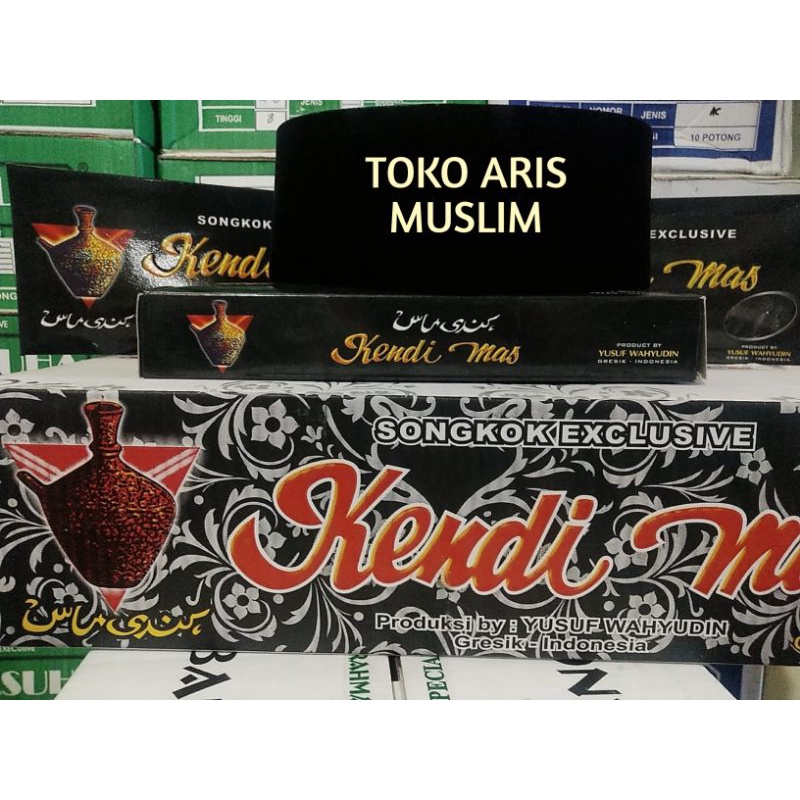 PECI/SONGKOK Hitam POLOS AC ,GROSIR KENDI MAS ISI ( 10 PCS ) , BAHAN KUALITAS PREMIUM , BELUDRU HALU