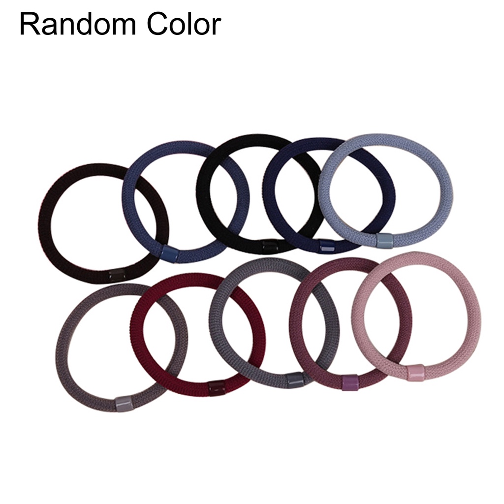 Ikat Rambut Ponytail Elastis Warna Solid Untuk Wanita