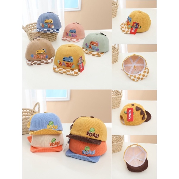 Topi Anak Bayi Balita Import Lembut Model Baby Smiley Croc dan Roar Samping