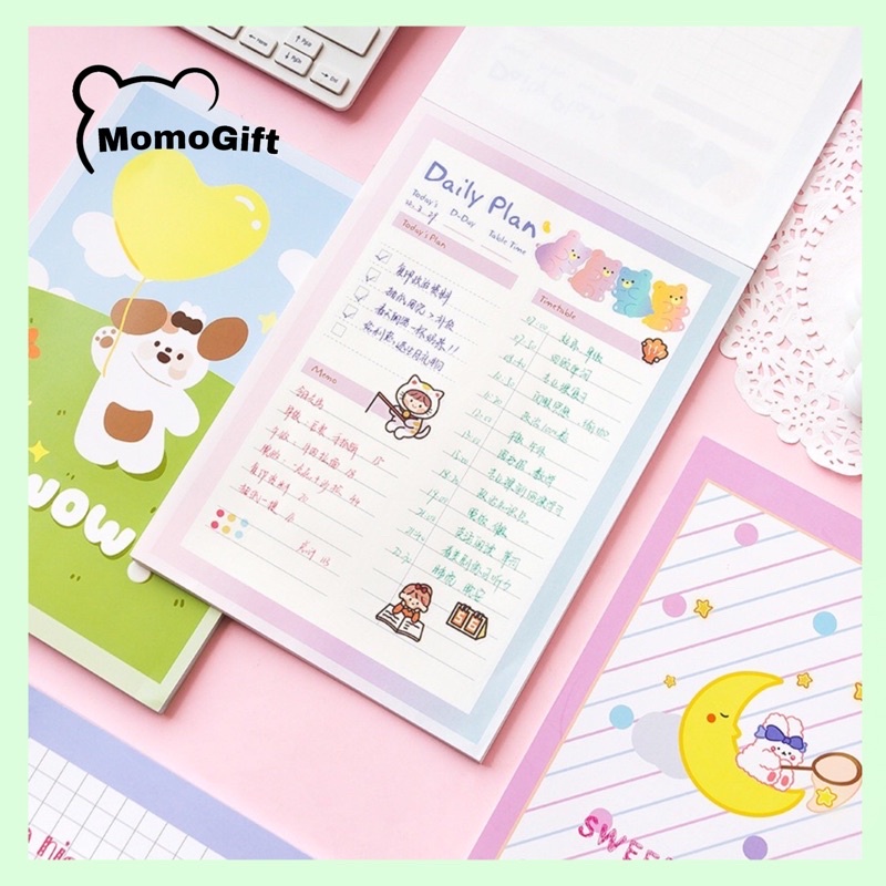 

Kertas Dekor Tulis Notepad Memo Cantik Daily Planner B5 Motif Bear MB19