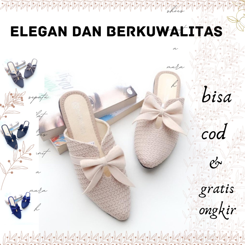 Sepatu Flat Shoes RZ49 Flatshoes Wanita Ballerina Flat Shoes Kekinian Heels Murah Karet Jelly Zara K