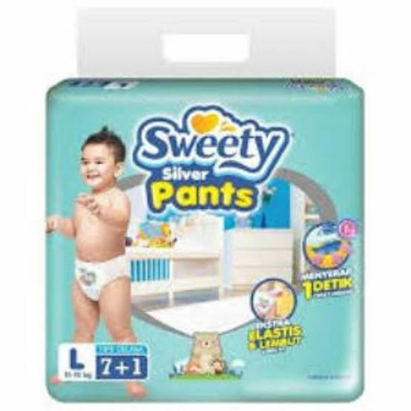 Sweety Silver Pants L7+1 / Popok Sekali Pakai / Popok Sweety