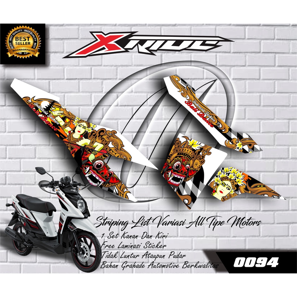 0094 STICKER LIST VARIASI X RIDE LEAK BALI  - STIKER VARIASI X-RIDE - STRIPING VARIASI XRIDE - STRIP