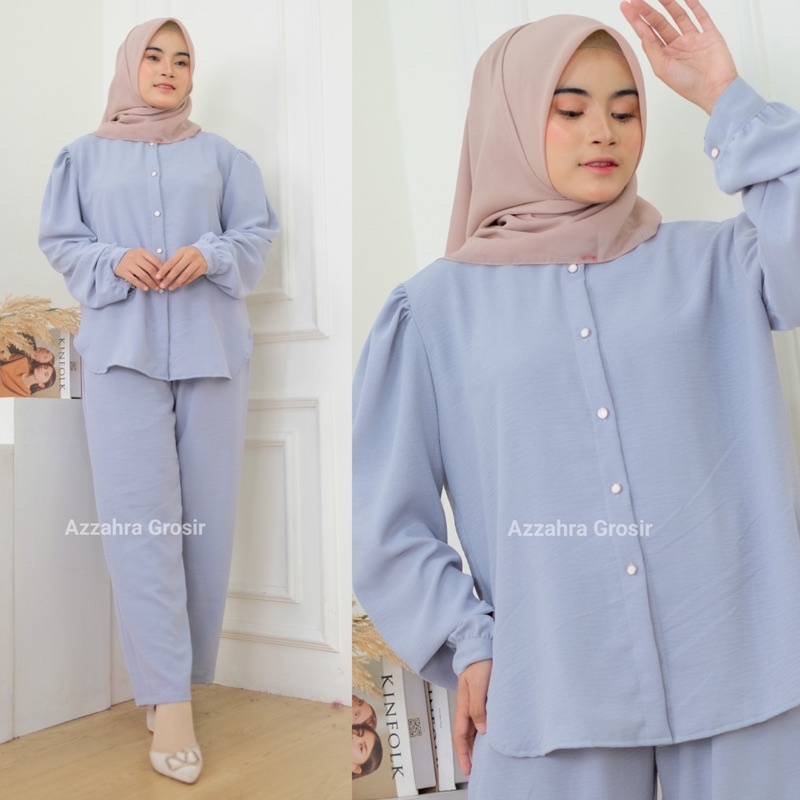 Zuini Set Ld112 - SetCel Crinkle Air Flow Jumbo Bigsize Oversize One Set Setelan Wanita / 381-6979