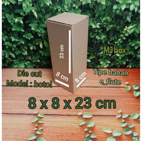 

kardus karton uk 8x8x23 cm... die cut box kemasan botol dll.