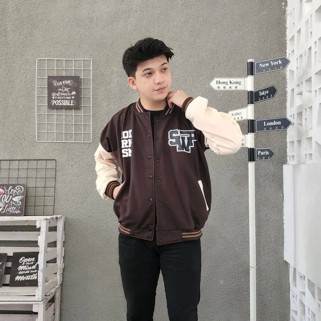 SWAP BASEBALL 2XL Sweater Jacket Varsity Baseball Oversize Big Size Atasan Pria Korean Style Kasual OOTD