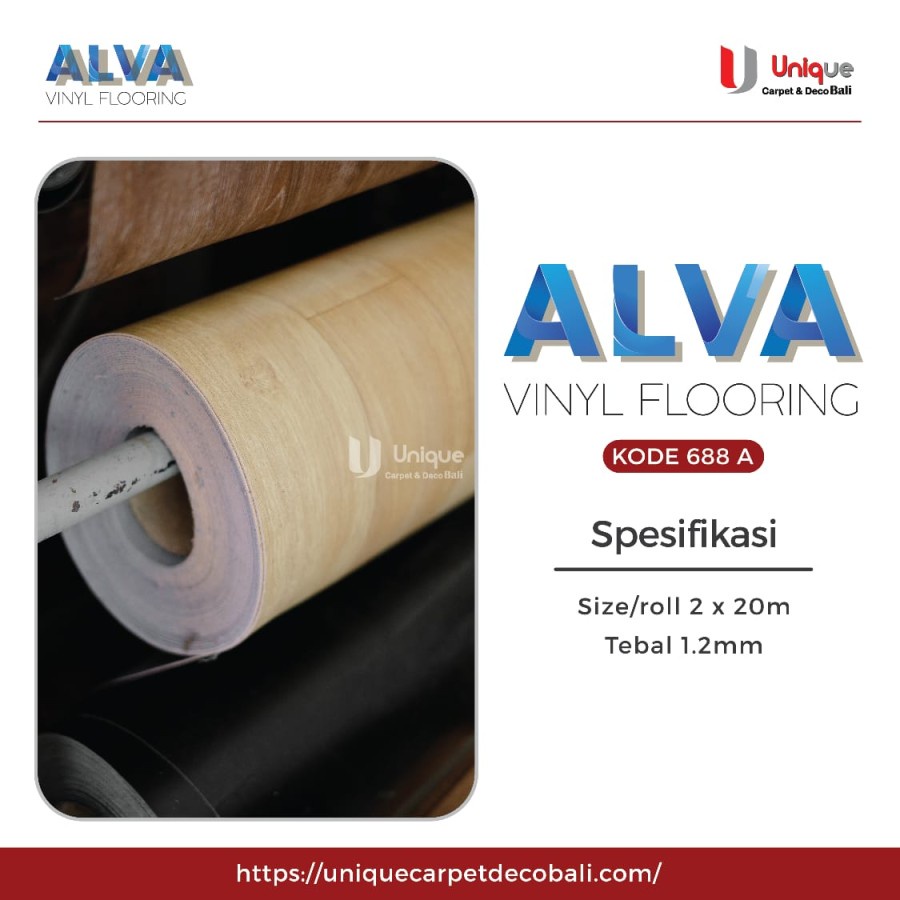 Vinyl Roll Alva Motif Kayu Murah Tebal 1.6mm / Karpet Lantai Dekorasi