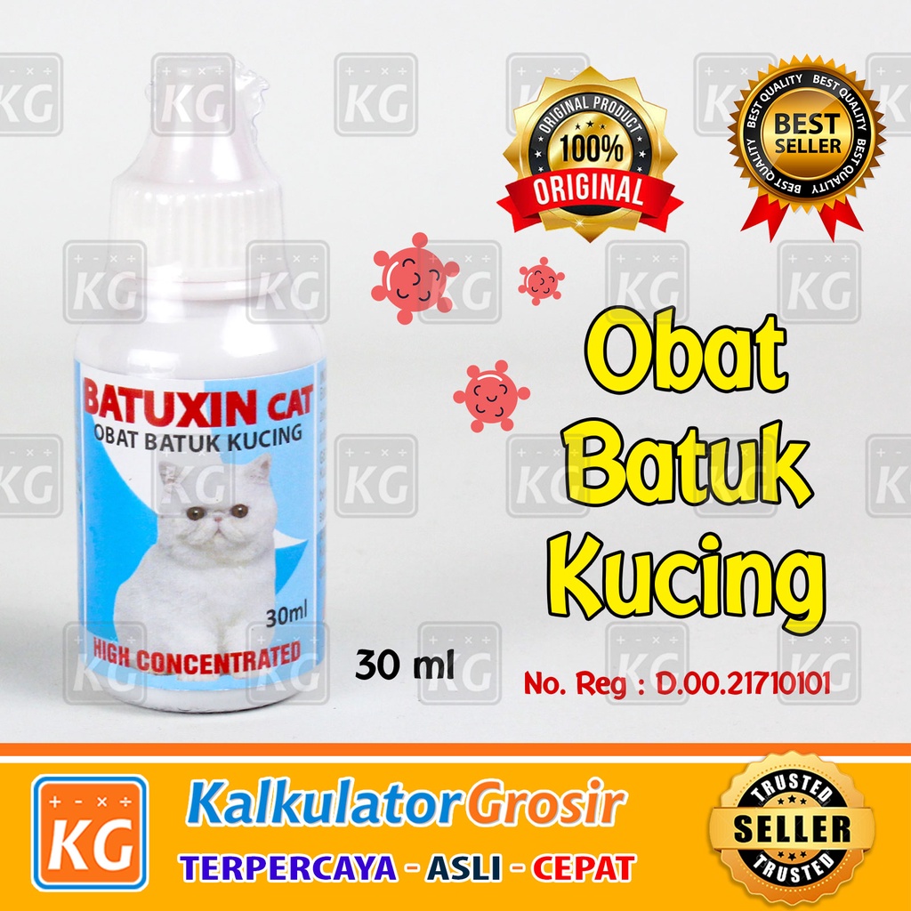 BATUXIN CAT - Obat Kucing Batuk Pilek Sesak Nafas Berdahak Bersin Demam Cat Kitten Obat Batuk Kucing Sesak Nafas Batuk Alergi Berdahak Pilek 30ml Adult dan Kitten