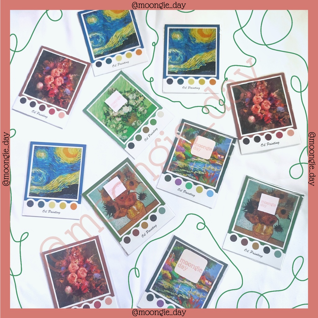 

4 LEMBAR STIKER KERTAS TEMA OIL PAINTING LUKISAN VINTAGE BULLET JURNAL DIY DIARY LUCU MURAH