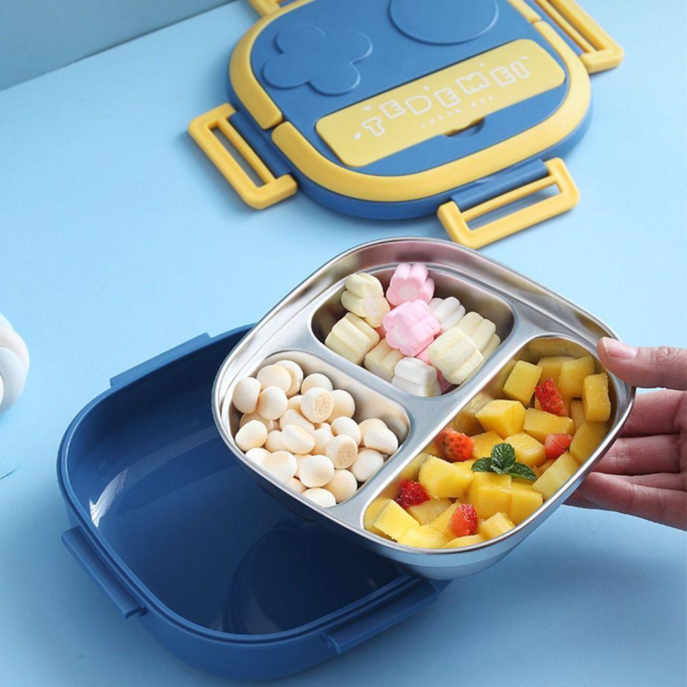 R-FLOWER Lunch Box Portable Peralatan Makan Tamasya 3sekat Praktis Untuk Anak Dan Dewasa