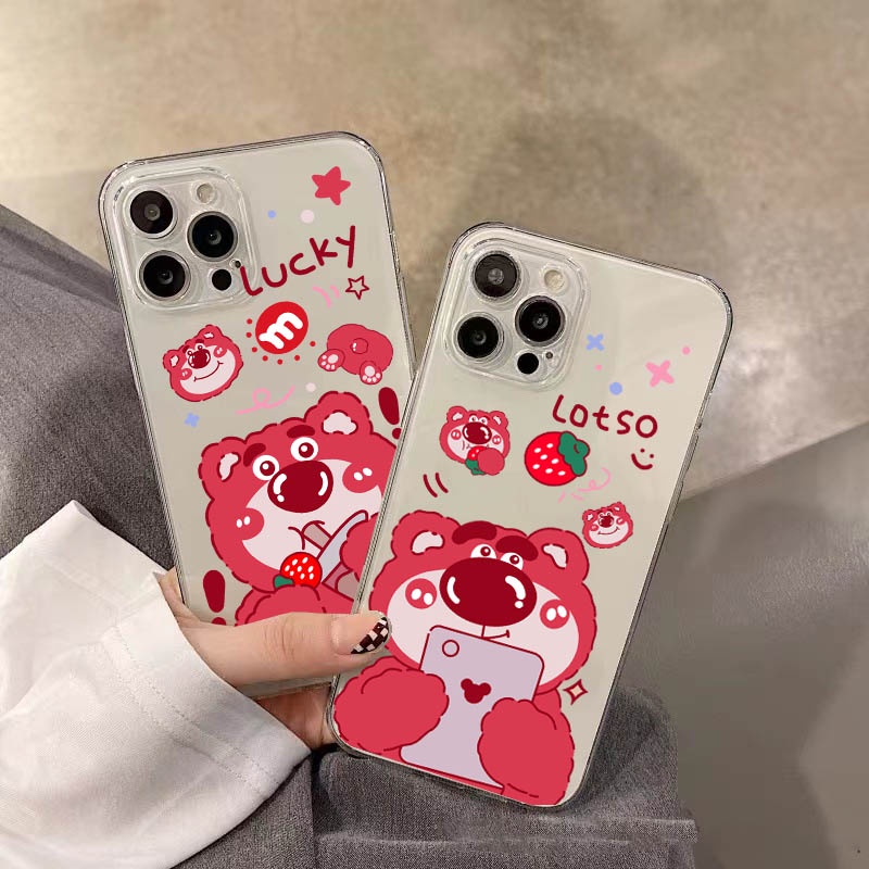 SOFTCASE PINK BEAR FOR  VIVO Y21 Y21A Y21S Y75 T1 5G Y33S Y33T Y16 y22 y20 Y20S Y12S  Y12 Y15S Y01 Y15 Y17 Y91 Y93 Y95 PRO