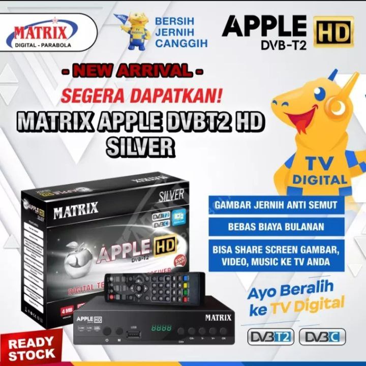 Set Topbox Tv Digital Matrix DVB T2 EWS Apple HD set topbox tv analog ke digital / tv digital untuk 