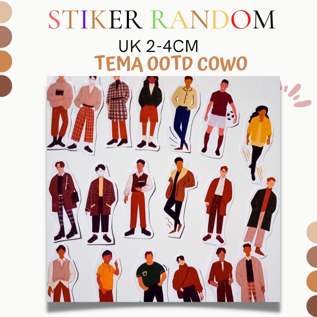 Jual TEMA OOTD COWOK STIKER MINI/STIKER BOY/STIKER PACKAGING/PACKAGE