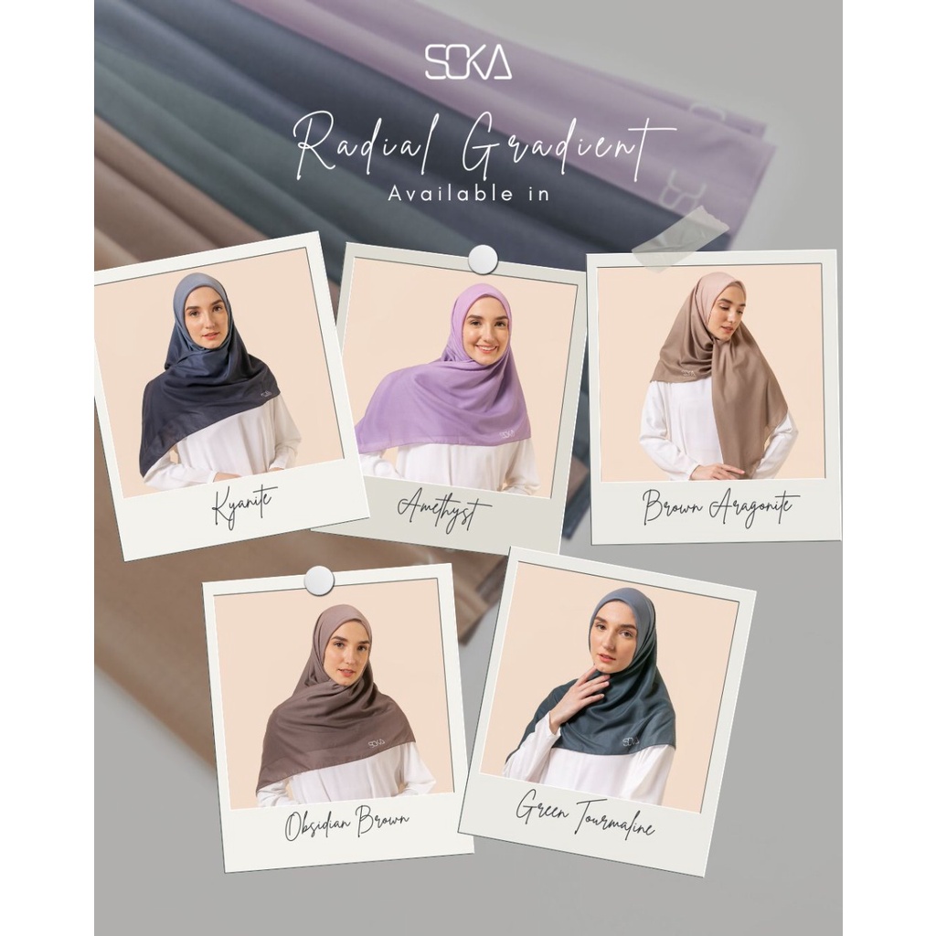 Soka Kerudung Segi Empat 2 Warna Polos