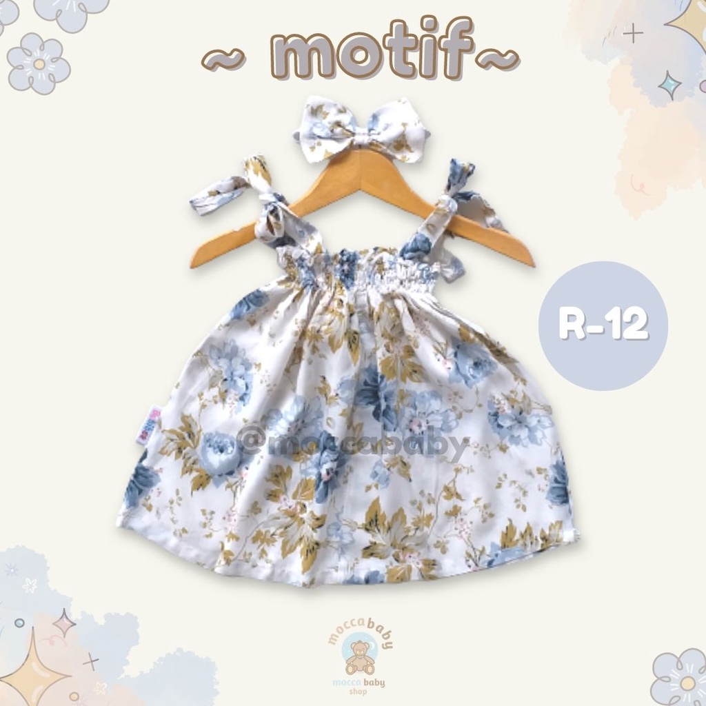 MBSS - BBB DRESS OLIVYA dress anak perempuan bayi motif bunga lucu free headband