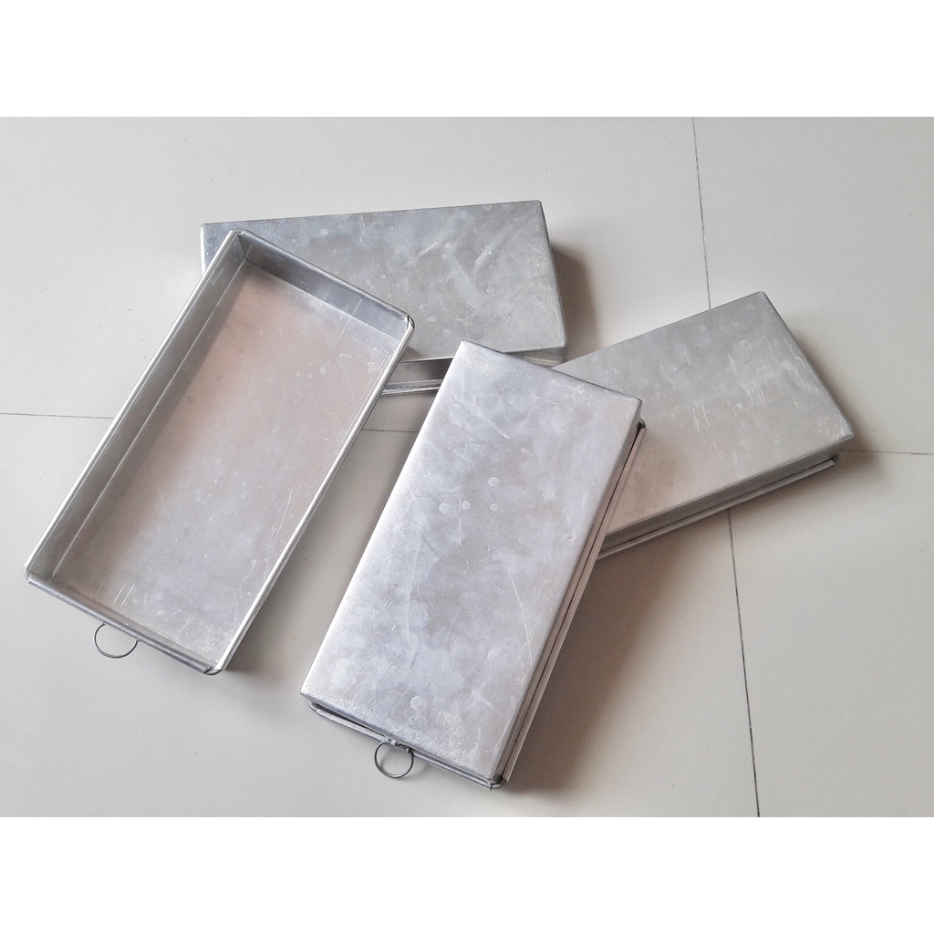 Loyang Aluminium 12x24x4 cm Kue Kering Spiku Surabaya Lapis Jadul Roti Bolu Gulung Brownis Brownies 