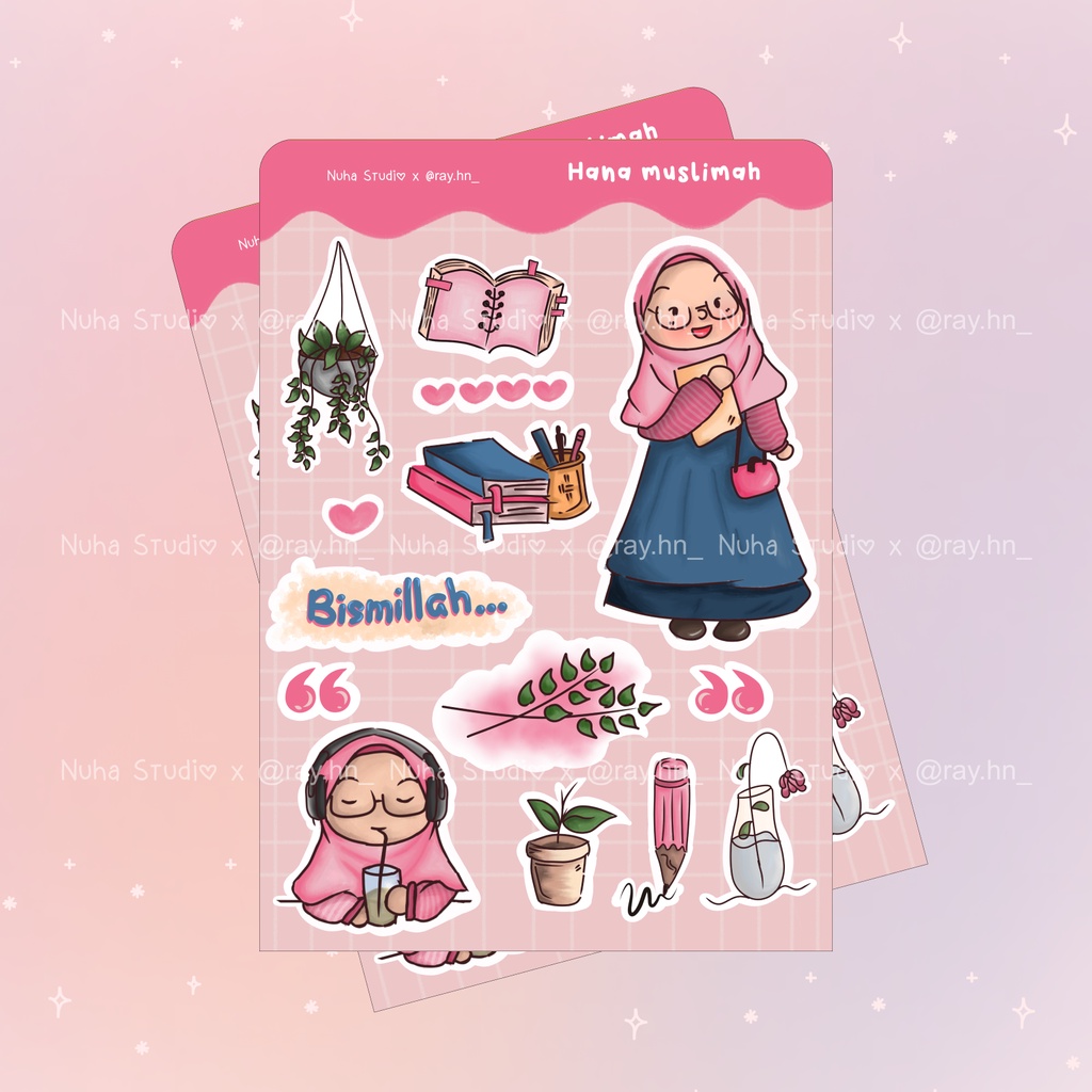 

Sticker by ray.hn_ | Hana Muslimah | Aesthetic Sticker Estetik Stiker HP Laptop Botol Cute Waterproof Scrapbook Diary Journal Bujo Anti Air