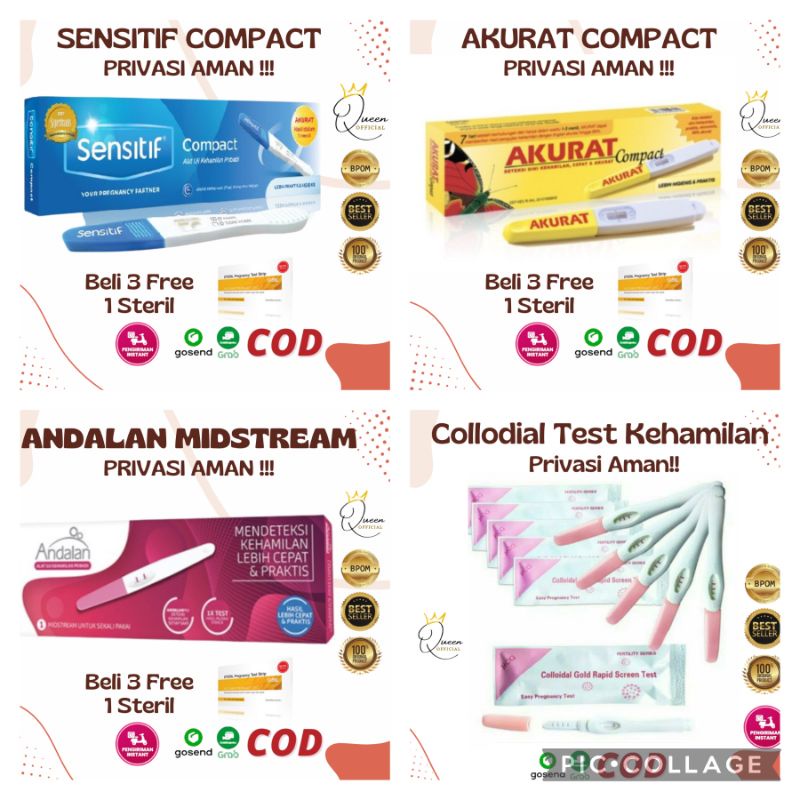 BEST SELLER 4in1 Test kehamilan Compact - Akurat compact - Andalan Midstream - Sensitif compact - collodial - Tespek Testpack Privasi aman Tespek Testpack Collodial HCG tes kehamilan compact screen test