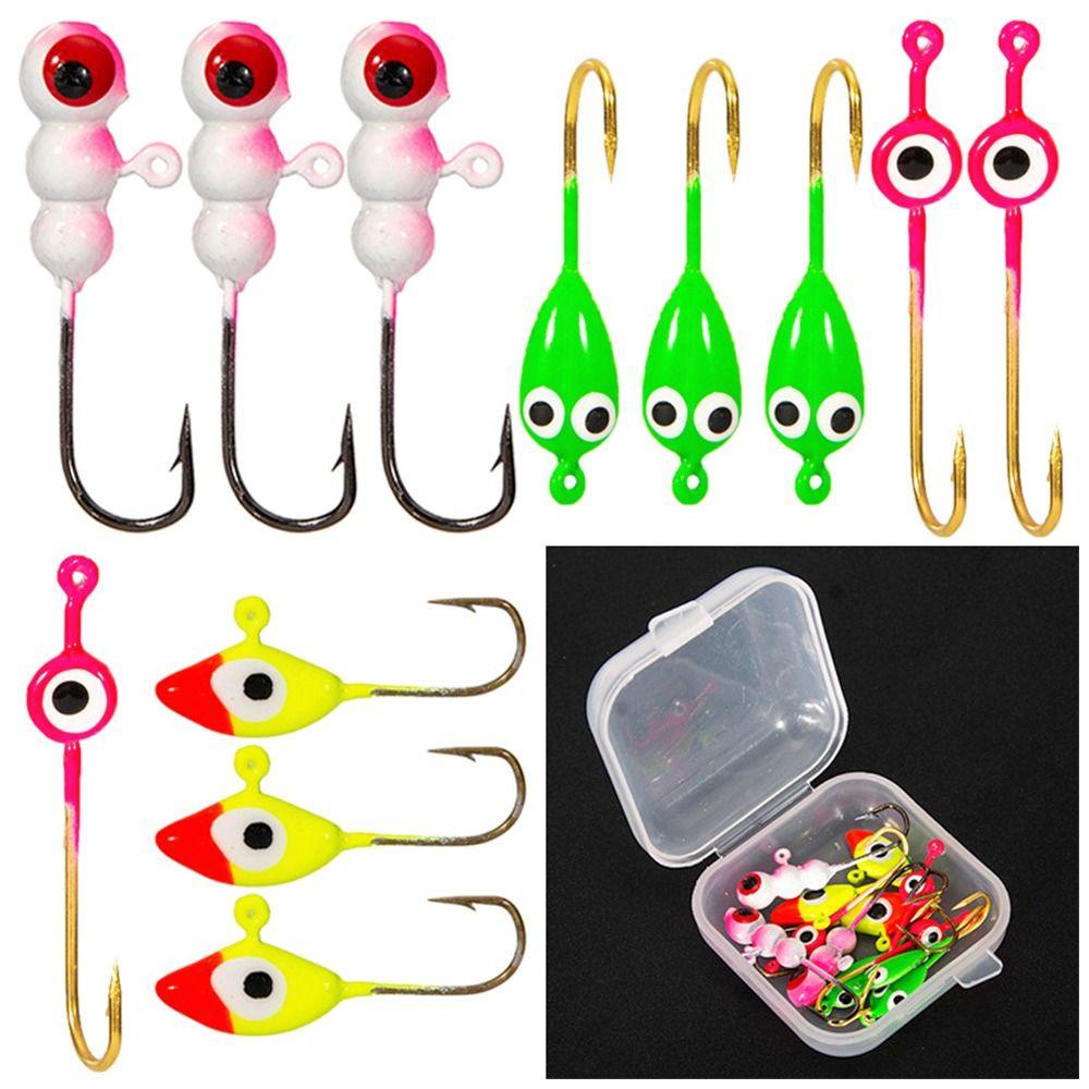 Preva 10/12pcs Winter Ice Fishing Lure 0.78g 0.5g 1.15g 1.75g Jigging Walleye Lead Hard Hook