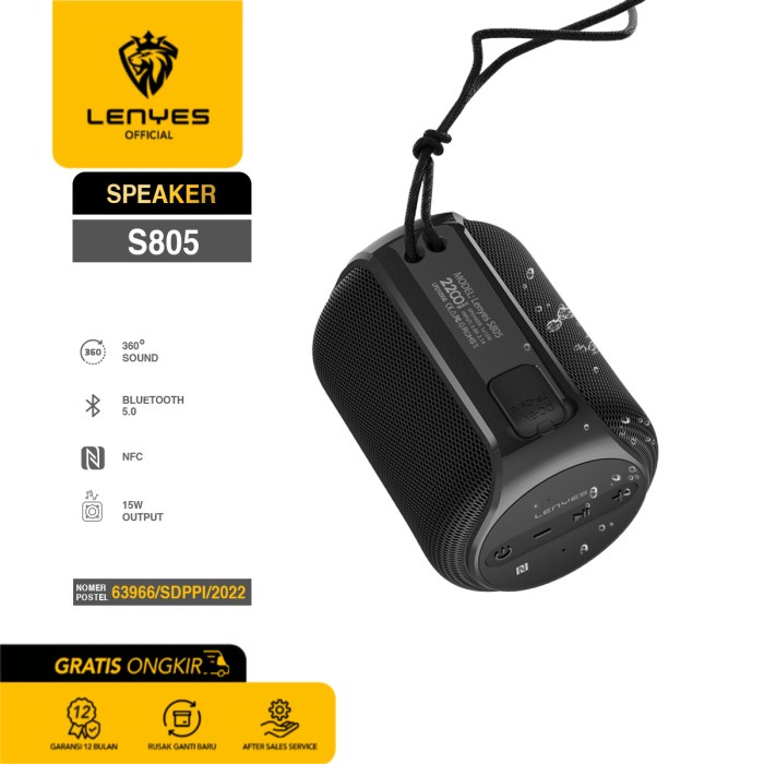 Speaker Bluetooth Portable Lenyes S805 Heavy Bass With Nfc Speaker