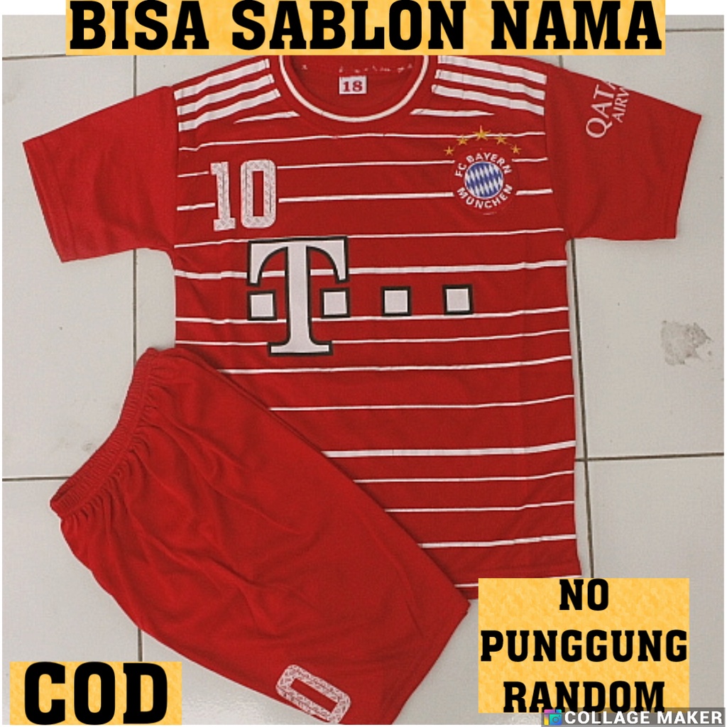 setelan baju bola anak bayern munchen/baju kaos bola bayern munchen size 1-12thn