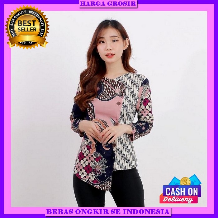 Atsan Remaja Impor Baju Kondangan Ibu2Baju Batik Wanita Buju Cewek Formal Kemeja Dewasa Casual Bju D