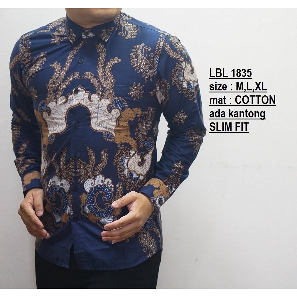 KEMEJA BATIK PRIA SLIM FIT BAJU BATIK PRIA SLIM FIT PREMIUM LBL1835