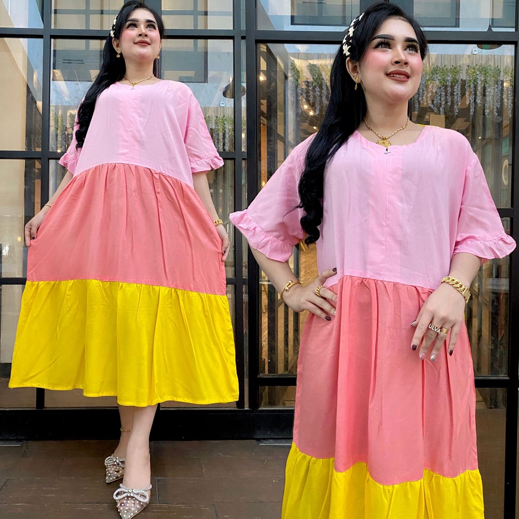 [ BESTSELLER ] NAGITA DRESS | LAURA DRESS | DASTER LOLIPOP | DASTER RAINBOW | HOMEDRESS | MIDI DRESS | DRESS COMBI | DRESS KOMBINASI | DASTER VIRAL | DRESS CANTIK polos dress busui/dress Daster Panjang Busui