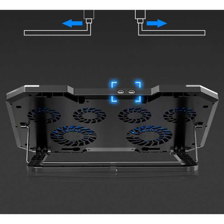 Gaming Cooling Pad Laptop LED RGB Light 6 Fan - Q8