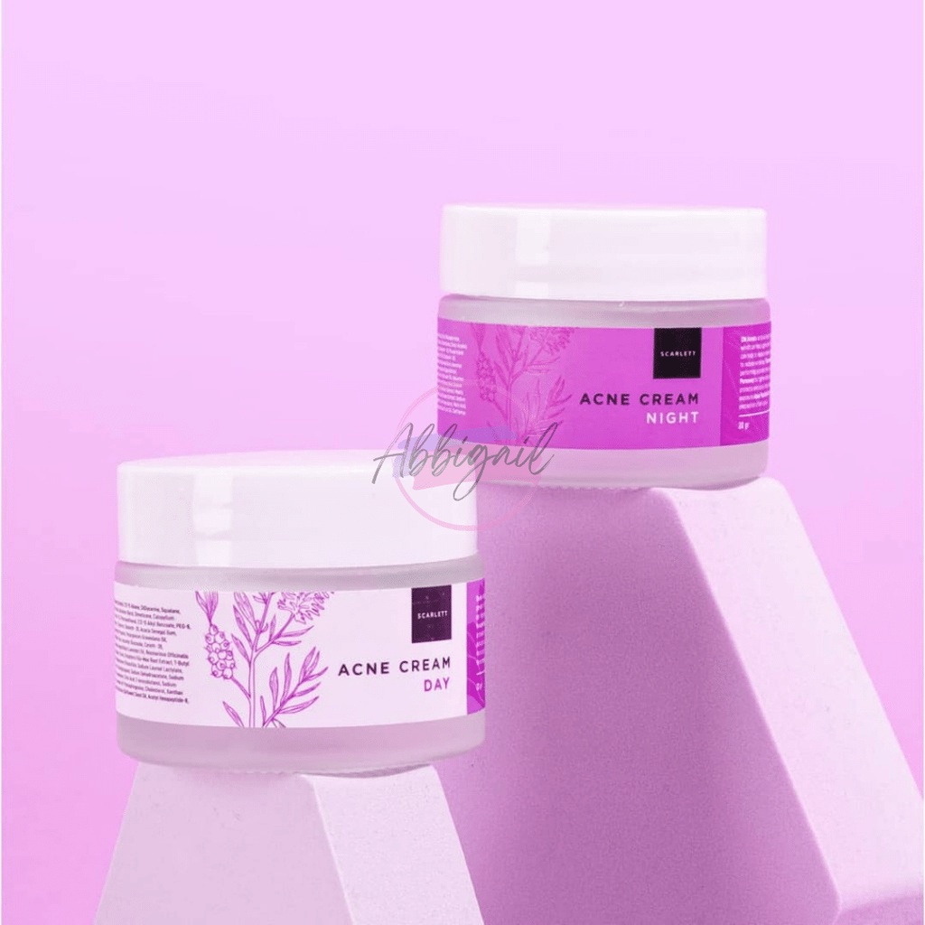 𝘈𝘉𝘎✰  Scarlett Whitening Brightly Ever After Day Cream Night Cream / Scarlett Acne Day Acne Night / Scarlett Whitening Day &amp; Night For Acne / Brightly Ever After Cream 2011