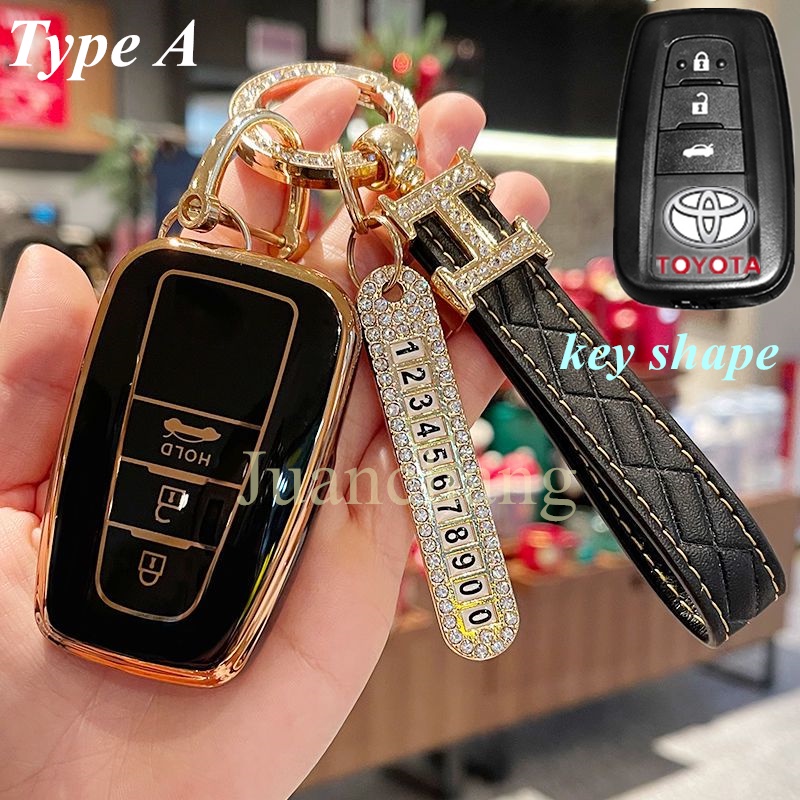 Casing Kunci Remote Mobil Bahan Tpu Untuk Toyota Highlander XLE Corolla Prius Camry CHR LE Cross Camry TRD 2019 Rav4 Avalon Altis Land Crui