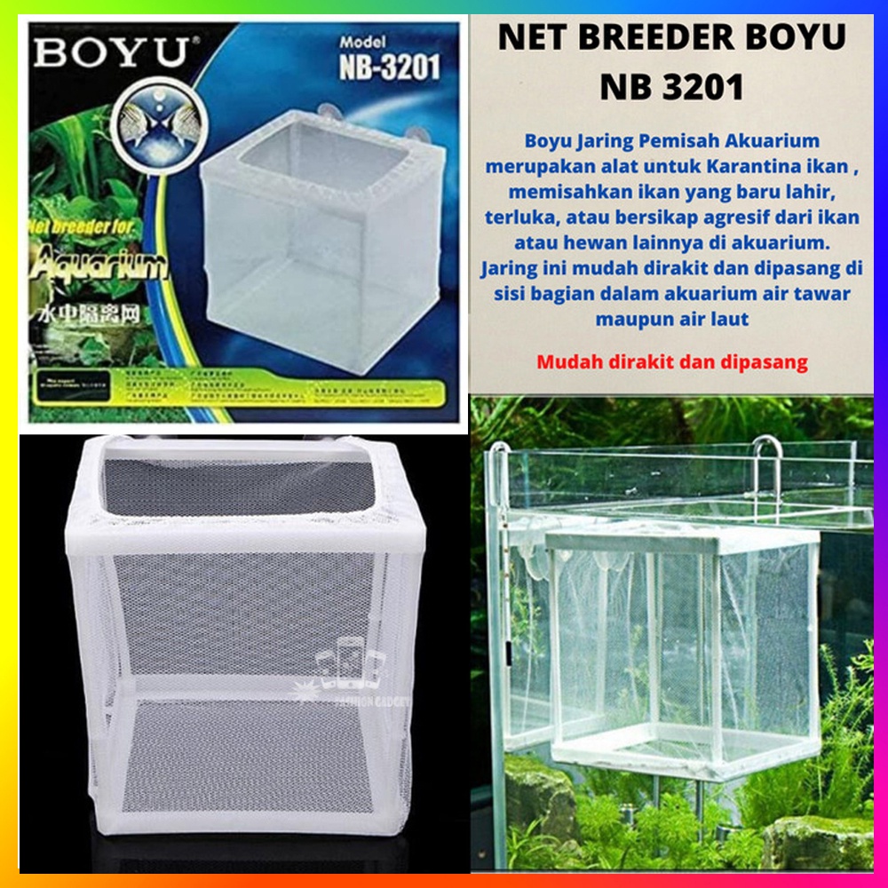 BOYU NB-3201 NET BREEDER BREEDING AQUARIUM JARING BOX KARANTINA IKAN