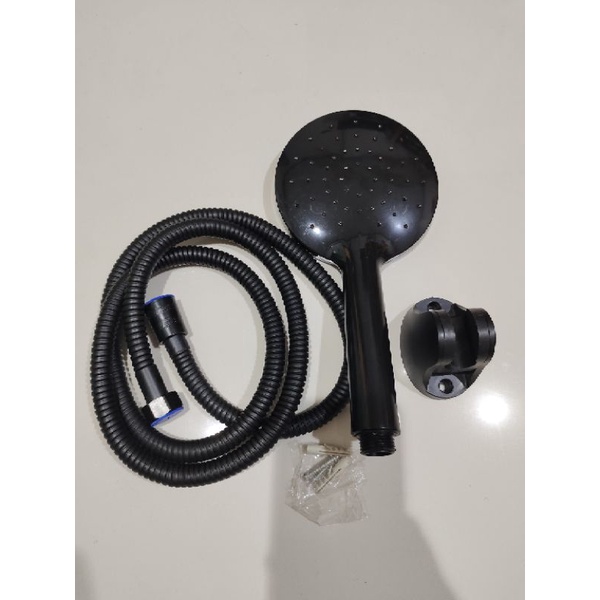 Hand Shower Mandi Black Hitam Jumbo Bagus Murah