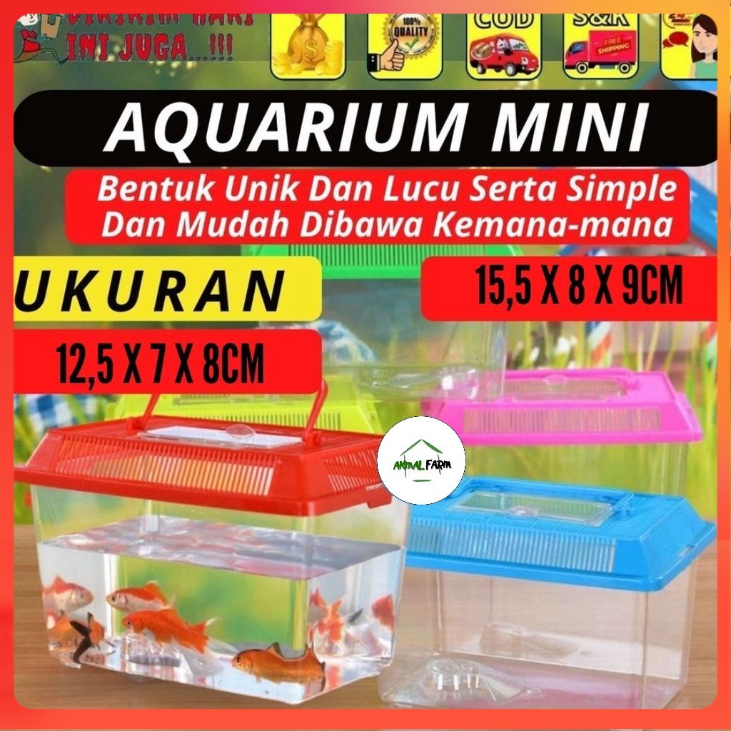 TERARIUM Aquarium Mini Ikan Cupang Ikan Hias Terarium Mini Kura Kura Hamster