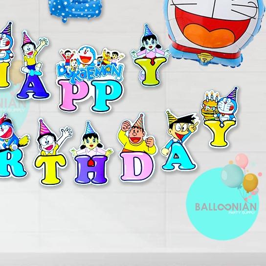 DORAEMON SIMPLE DEKORASI SET/BALON FOIL/DEKORASI ULANG TAHUN ANAK/PAKET BALON ULTAH