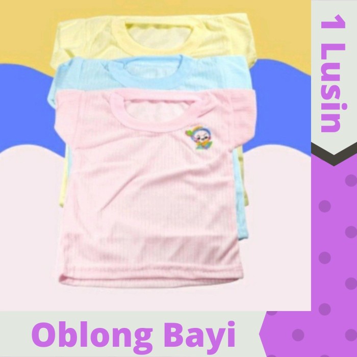 kaos bayi isi 1 lusin | baju oblong bayi | oblong bayi salur unisex