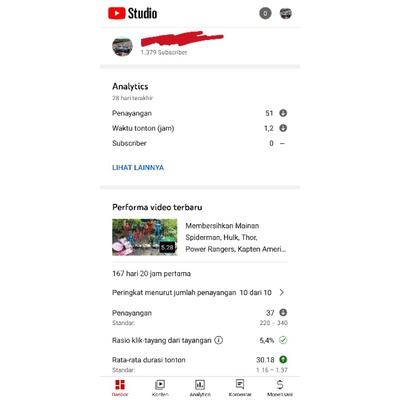 AKUN YOUTUBE BELUM MONETISASI
