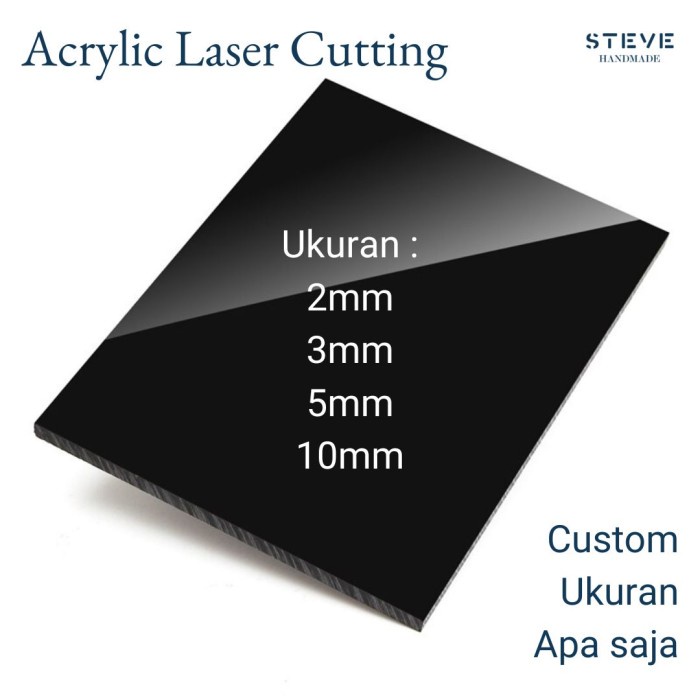 Acrylic Hitam Custom 2mm 3mm 5mm 10mm Laser Cutting Potongan Akrilik