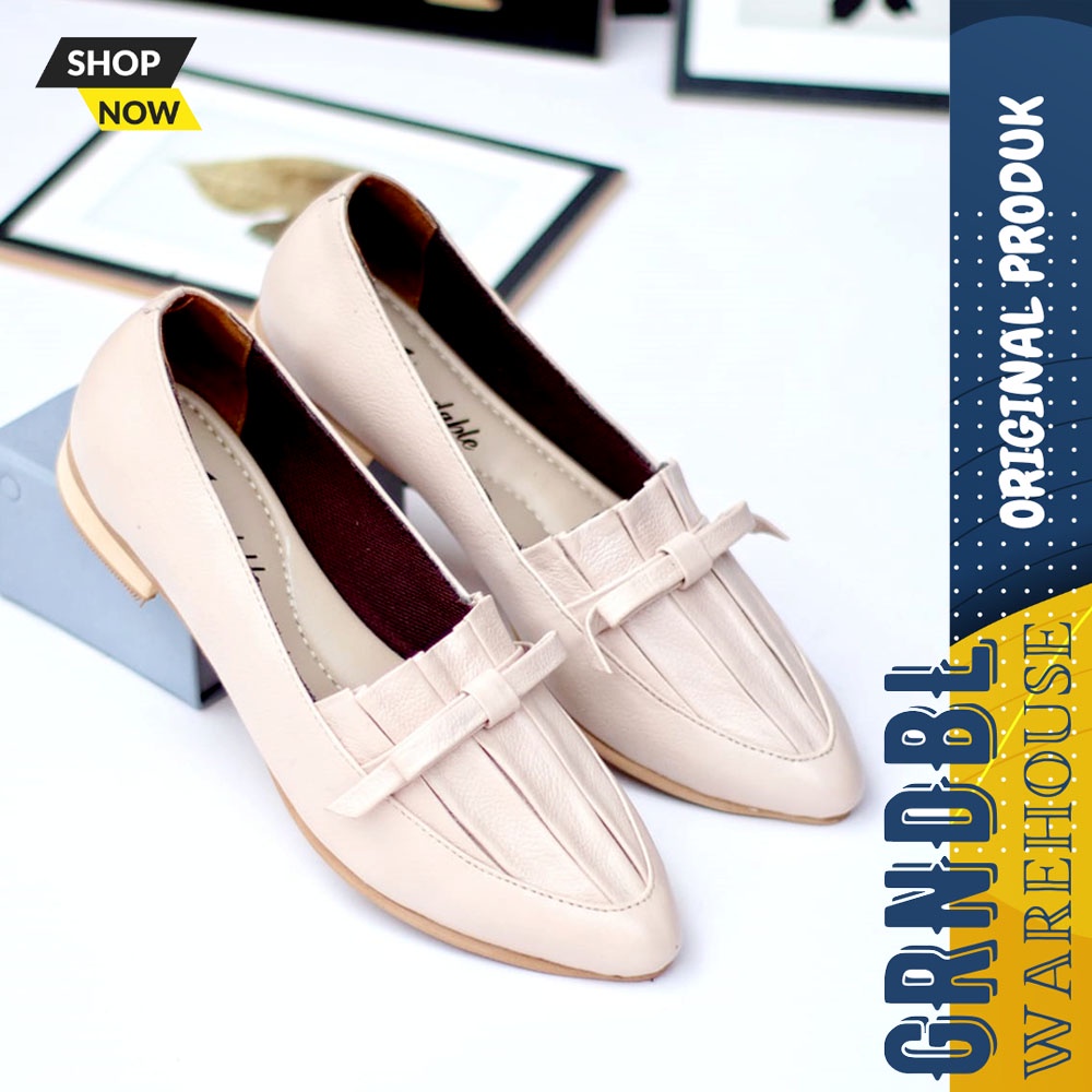 GRANDABLE CITRA Sepatu Flat Kulit Asli Casual Formal Kerja Kondangan Wanita Original Murah