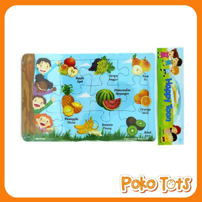 Happy Toon Fruity Puzzle 12pcs Jigsaw Puzzle Buah-Buahan