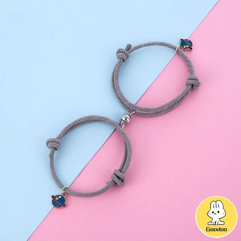 1 Pasang Gelang Couple Magnet Gelang Tali Couple Magnet Attract Persahabatan Tangan Bracelets -Doo