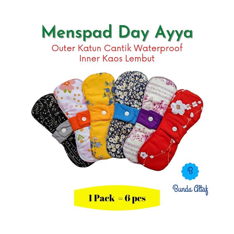Menspad Pembalut Kain Cuci Ulang Ayya Day ( 1 pack isi 6 )