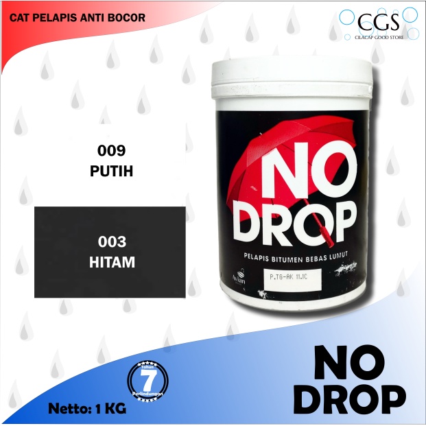 NO DROP HITAM 1Kg Pelapis Anti Bocor Waterproofing / no drop warna hitam / no drop hitam 1 kg / no d