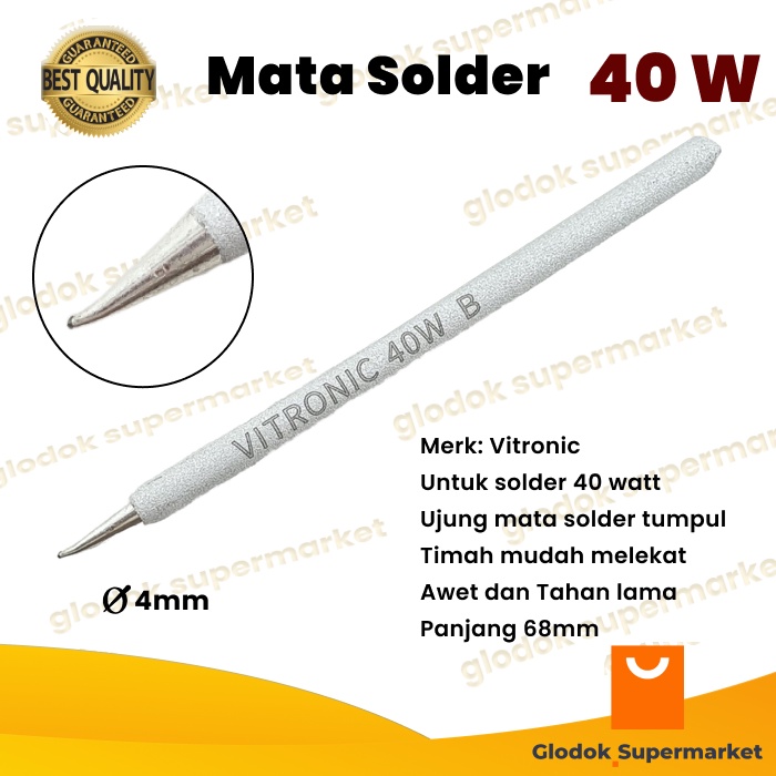 Mata Solder Tumpul Vitronic 40 Watt Solder Tip 40w Diameter 4mm