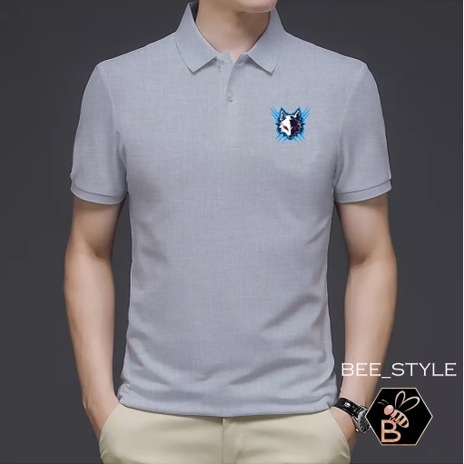 Kaos Pria Kerah Logo Wolf DTF / Kaos Kerah Pria Wanita Dewasa / Kaos Polo Shirt / Kaos Jumbo