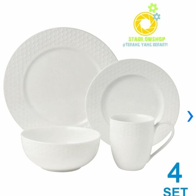 """] Delicia piring bone cina / dinner Set 16 Pcs golf Perlengkapan Makan