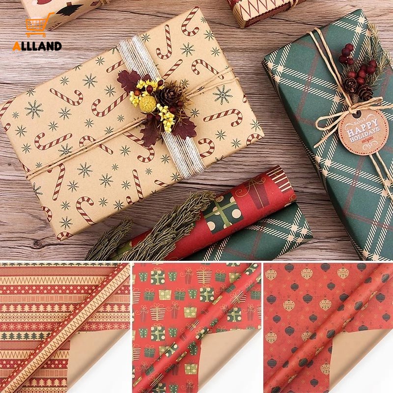 1pc Kotak Kertas Kraft Gaya Vintage Untuk Dekorasi Natal