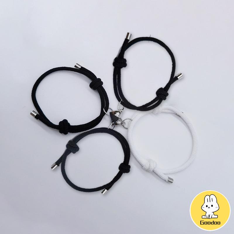 2 Pcs Pasangan Gelang Magnet Adjustable Pesona Gelang Cinta Aksesoris Fashion Hadiah -Doo