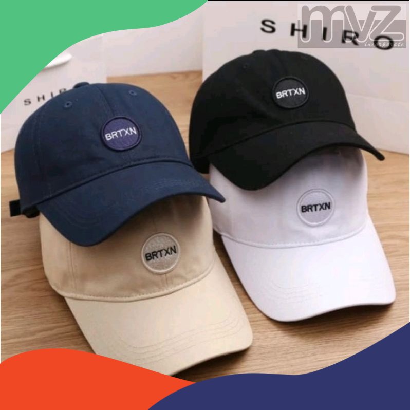 Fashion Topi Pria Wanita Fashion Musim Panas Solid Baseball Hitam Putih Cream Bahan Canvas
